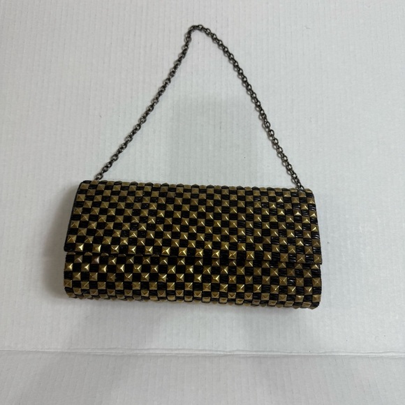 Deepa Gurnani Elegant Black and Gold Clutch/Shoulder - Picture 1 of 10